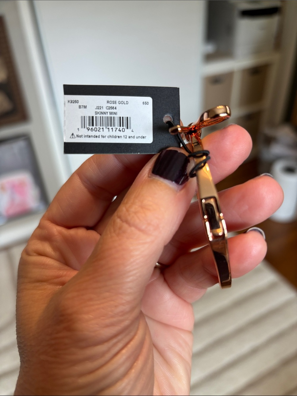 Kate Spade Rose Gold Bow Bangle Skinny Mini Bracelet Timeless Quiet Luxury - Picture 7 of 7